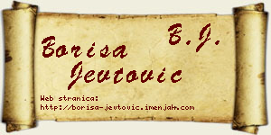 Boriša Jevtović vizit kartica